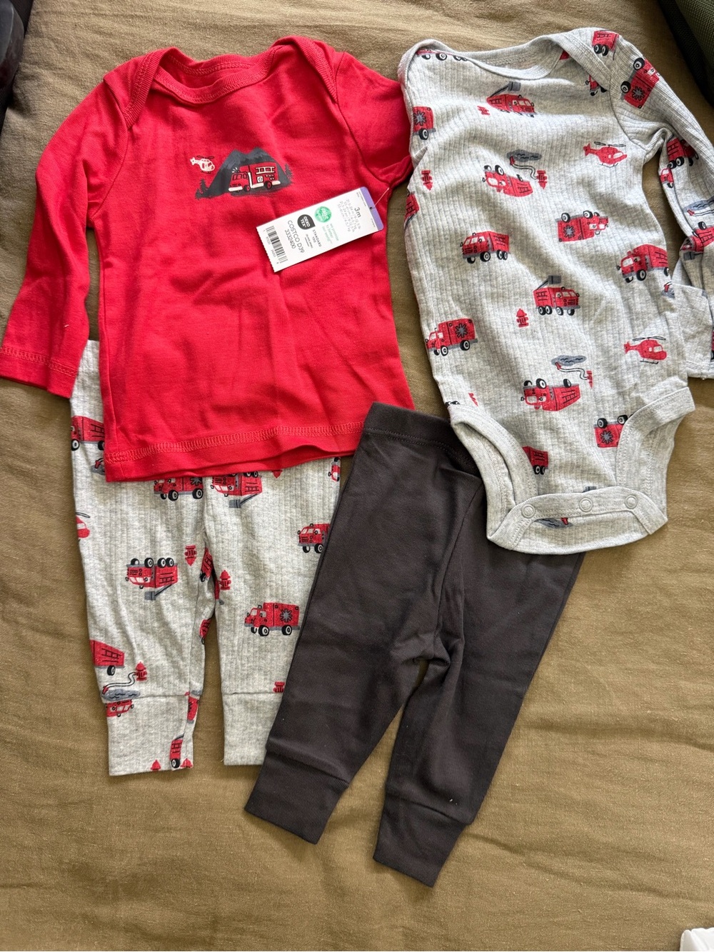 Carter's Red and Gray Fire Truck 4-Piece Matching Set